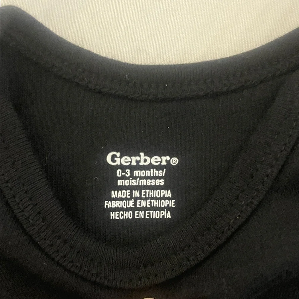 Gerber Black Bodysuit with Pumpkin Design